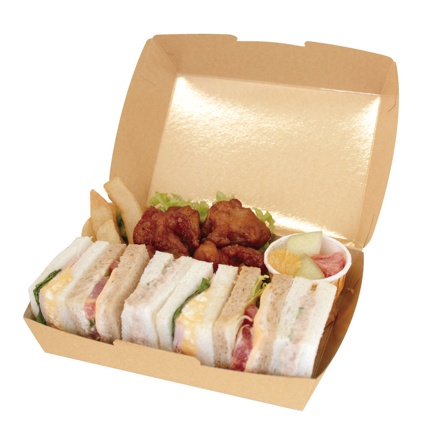 お弁当 ・ サンドイッチ 用 テイクアウト 紙容器 ・ 紙箱 EC9 ファイン 400ヶ入 – アド・パック